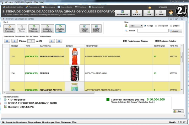 Inventario de Productos y Servicios - 2Tec
